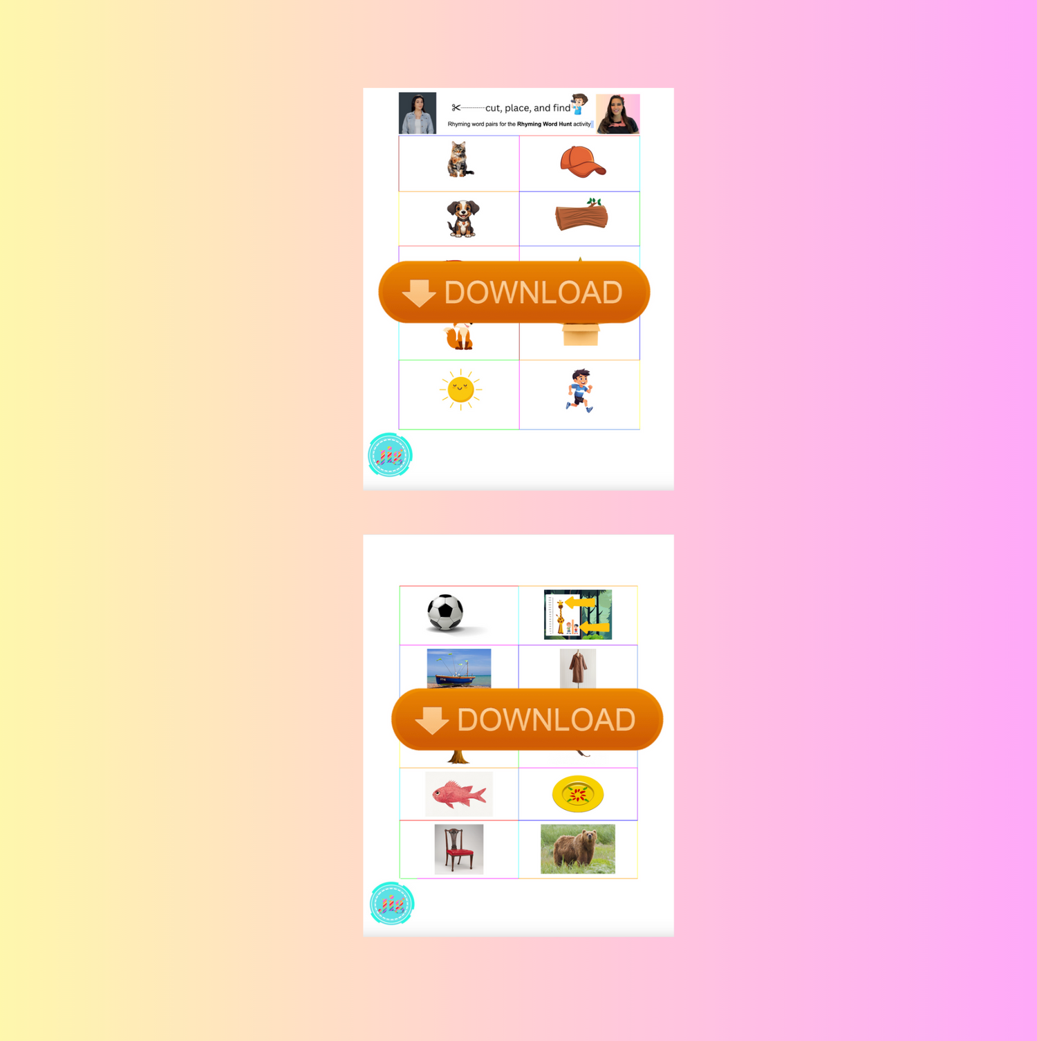 Rhyming Word Pairs by Miss Sun